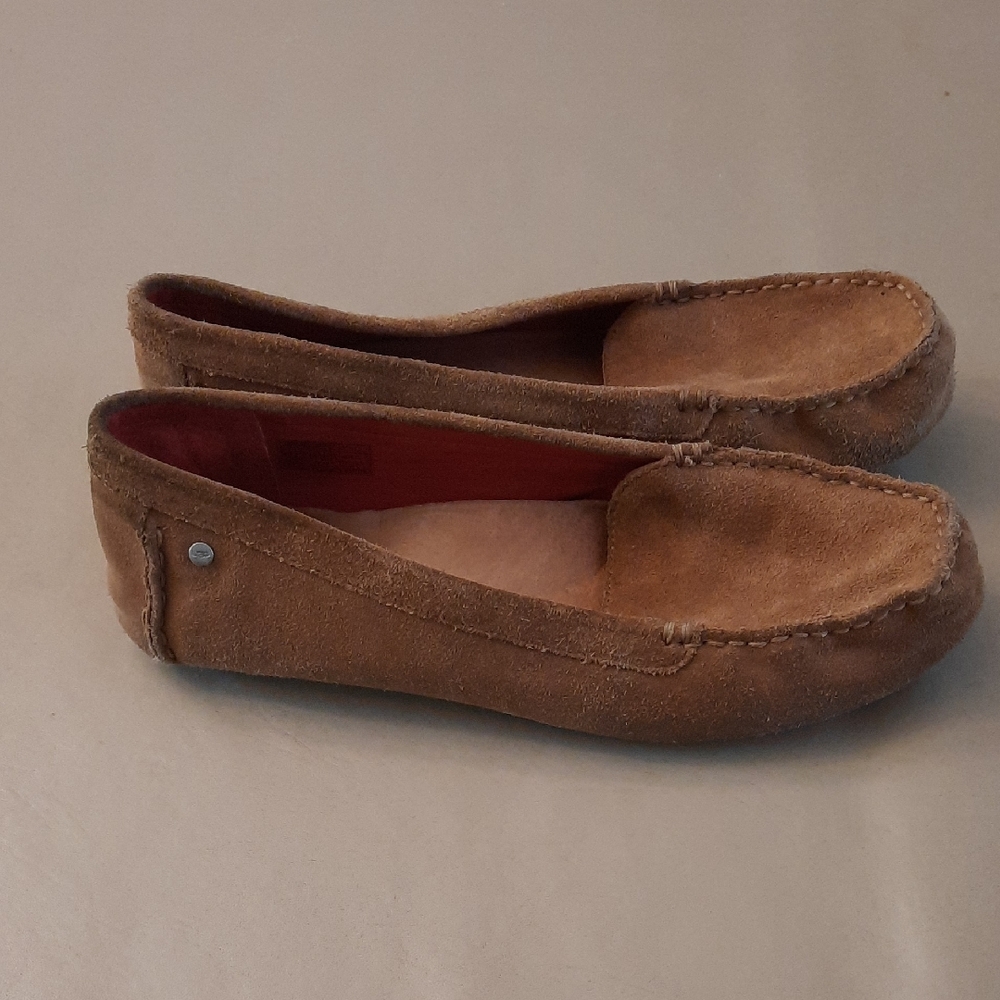 UGG Women's Suede Moccasins in Chestnut Brown